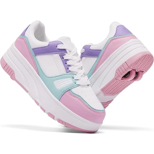 Oferta limitada: ANEFUN Niños Niñas Zapatos con Ruedas Patines Niños Patines Zapatos con 4 Ruedas Extraíbles, Cómodo Zapatos Deportivos al Aire Libre para Niños, Wmp 1135, 38 EU de 83.26 € a 39.48 € (ahorro 52.58%)
