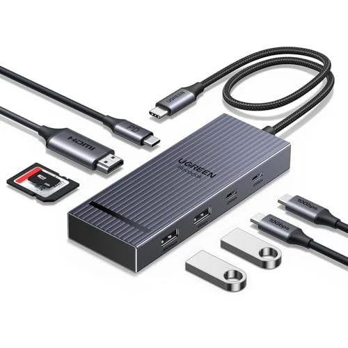 Oferta ograniczona: UGREEN Revodok Pro 10Gbps USB C Hub, adapter USB C z HDMI 4K@60Hz, stacja dokująca z USB-A 3.2, 2*USB-C 3.2, czytnik kart SD/TF, PD 100W kompatybilny z MacBook, Surface, iPad Pro i więcej z 119.99 EUR na 119.99 EUR (znizka 0%)