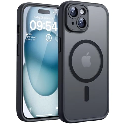 Limited offer: TOCOL Case for iPhone 15, Magsafe, Full Camera Protection, Shockproof, Scratch-Resistant, Translucent Back, Magnetic Mobile Phone Case for iPhone 15, Black from 9.99 EUR to 7.39 EUR (save 26%)