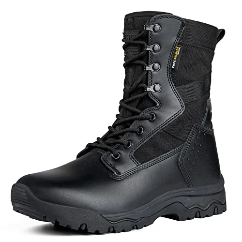 FREE SOLDIER Men's Taktische Herrenstiefel 8 Zoll Leichte Kampfstiefel Military & Tactical Boot, Black Thin Non Waterproof, 6 UK