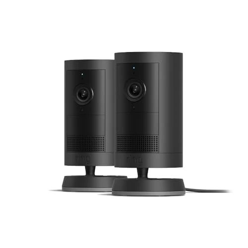 Ring | Nueva Cámara exterior Plus con enchufe (Outdoor Camera Plus) | Retinal 2K de gran angular | Cámara de seguridad, instalación por cuenta propia | 30 días de prueba gratuita del plan de Ring Home | 2 Cámaras