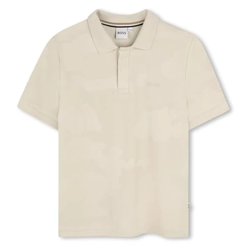BOSS J52337 Polo, Blanc cassé, 10 Ans Garçon