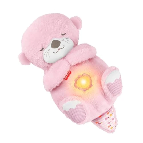 Offerta a tempo: Fisher-Price - Lontra Rosa Soffice Relax, Peluche sensoriale Portatile con Movimento respiratorio e luci calmanti, Melodie per Il Sonno del Neonato, Giocattolo per Bambini, 0+ Mesi, JLJ33 - 30% da 43.00 € a 29.99 €