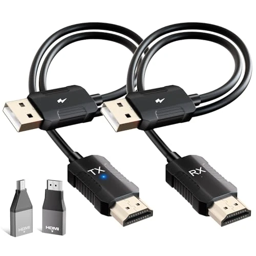 LXJADAP HDMI sans Fil, décodage 4K 1080P Émetteur et récepteur HDMI sans Fil pour Le Streaming de fichiers vidéo et Audio d'un Ordinateur Portable ou d'un PC vers Une TV HD ou Un projecteur, Noir