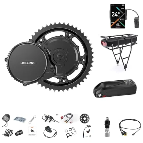 Bafang Silnik środkowy 36 V, 48 V, 250 W, BBS01B Mid Drive Kit z akumulatorem (opcjonalnie) i wyświetlaczem LCD do pedałów 68/73 mm, 8fun BBS01 G340, zestaw do konwersji koła elektrycznego, silnik