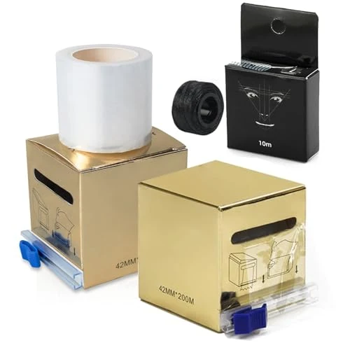 HOINCO 2 opakowania folii z tworzywa sztucznego do tatuażu brwi, 1 zestaw narzędzi do pomiaru linii do mapowania brwi, narzędzia do makijażu do laminowania, mikro-malowania.