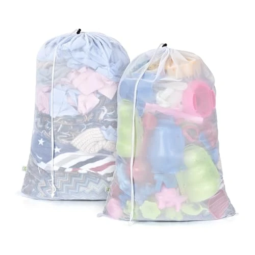 Limited-time offer: OTraki 2 Pcs Mesh Laundry Bags 60x90 cm White from 7.59 £ to 6.07 £ (save 20%)