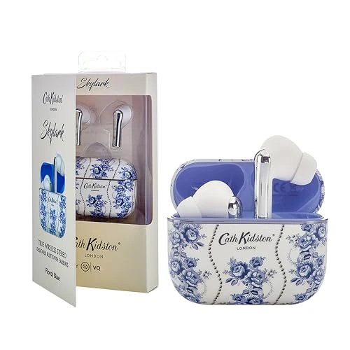 Offerta a tempo: VQ Cath Kidston Skylark Cuffie Bluetooth 5.4 TWS con Motivo Elegante Applicato a Mano – Auricolari Wireless con Riduzione Rumore Chiamate ENC, Micro HD, Autonomia 40 Ora, Compatibili iOS E Android - 0.00% da 24.99 € a 24.99 €