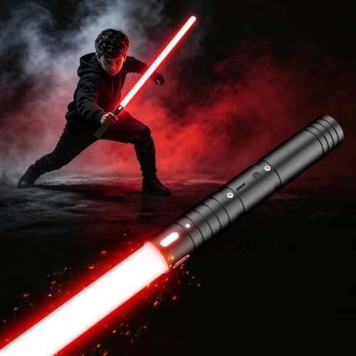 Offerta a tempo: Spada Laser RGB 15 colori, Spada laser ricaricabile USB con manico metallico, con modalità Suoni Duello FX spada laser giocattolo per bambini, Halloween, Combattente Galassia (60CM 1PC) - 0.00% da 28.99 € a 28.99 €
