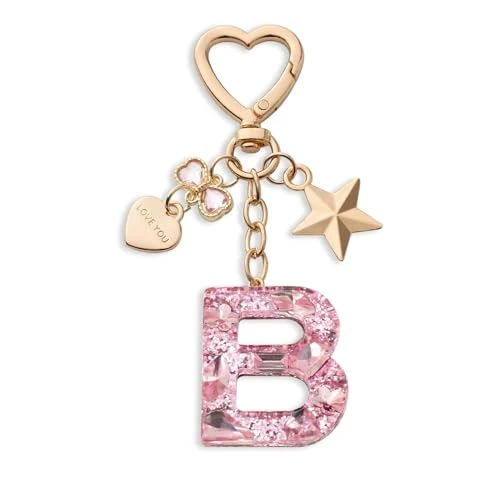 Offerta a tempo: CHUQING Portachiavi Donna con Iniziali Portachiavi Lettera B Keychain Iniziale Ragazza Farfalla,rosa - 32% da 8.99 € a 6.11 €