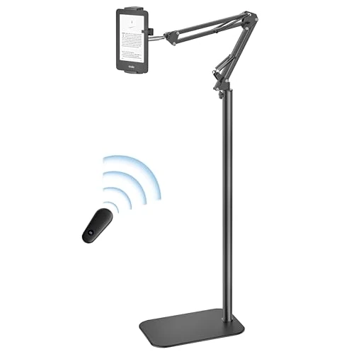 VOLTIFYMAX Supporto da pavimento per tablet con giradischi Kindle, supporto regolabile per tablet per accessori Kindle, iPad/Mini/Pro Phone, Samsung Galaxy, regalo per ereader, dispositivi da 4,7 a 13