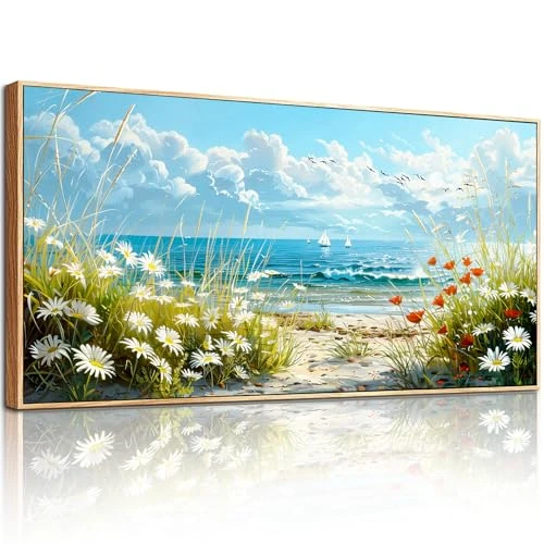 Offre limitee: hyidecorart Tableau Decoration Murale Grand, 50x100 cm Fleurs Plage Cadre Decoration Maison, Impression sur Toile Paysage pour Salon Chambre Bureau Salle de 62.99 EUR a 62.99 EUR (economie 0%)