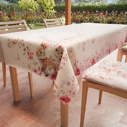 Limitiertes Angebot: PETTI Artigiani Italiani - Tischdecke für Ostern, schmutzabweisend, rechteckig, für die Küche, Motiv Kirschblüten, 24 Plätze (140 x 450 cm), 100% Made in Italy von 46.24 EUR auf 46.24 EUR (Spare 0%)