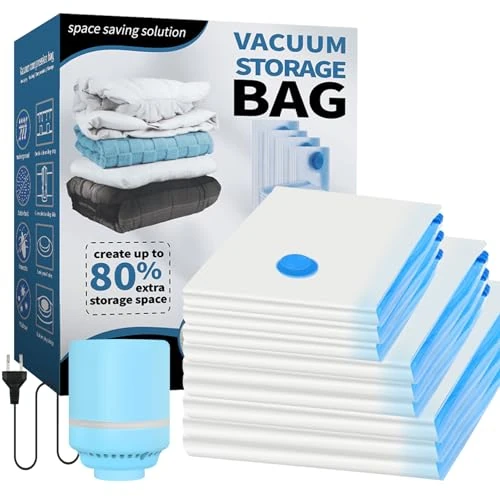 Oferta ograniczona: Worki próżniowe z elektryczną pompą, 10 sztuk worków próżniowych na ubrania (3 x 40 x 60 cm, 3 x 60 x 80 cm, 3 x 80 x 100 cm, 1 x pompa próżniowa) na kołdry, worki do przechowywania odzieży z 115.00 EUR na 115.00 EUR (znizka 0%)