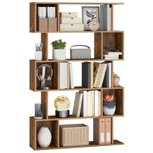 Offre limitée : VASAGLE Custos Collection - Bibliothèque, Étagère sur 5 Niveaux, 24 x 90 x 159 cm, Meuble de Rangement, avec Compartiments Ouverts, pour Salon, Chambre, Bureau, Marron Rustique LBC416K01 de 69.99 € à 69.99 € (0.00% de remise)