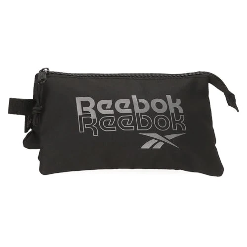 Reebok Melbourne Astuccio Triplo Nero 22x12x5 cm Poliestere by Joumma Bags, Nero, Taglia unica, Astuccio triplo