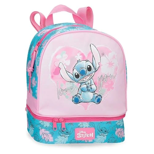Offerta a tempo: Disney Heart Stitch Zaino per bambini, zaino per la scuola, realizzato in poliestere, tasche laterali, spalline larghe regolabili, maniglia superiore per appenderla, sistema magic Fix., Rosa, Taglia - 17% da 29.99 € a 24.77 €