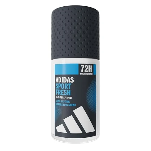 adidas, Sport Fresh Deodorant Roll-On voor heren, frisse geur, 72 uur bescherming tegen zweet, huidvriendelijk, veganistische formule, 50 ml
