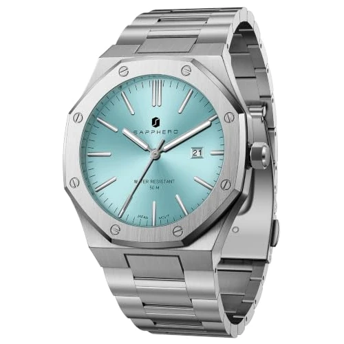 Offre limitée : SAPPHERO Montre pour Hommes en Acier Inoxydable Montre Homme 50M Montres de 108.99 € à 59.99 € (45% de remise)