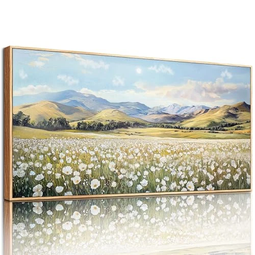 Tijdelijke aanbieding: MHARTK66 Moderne Schilderijen Groot 60x120 cm, Witte Bloemen Afbeelding op Canvas Woonkamer Muurdecoratie, Schilderij Kunstwerk voor Slaapkamer Badkamer Keuken van 132.52 EUR naar 132.52 EUR (korting 0%)