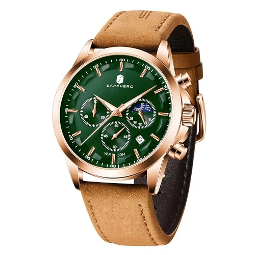 Offre limitee: BENYAR by Montre Homme Chronographe Analogique Quartz Etanche Lumineuses Classique Mode Affaires Sport Montres Bracelet en Cuir Grand Cadran Date Montre Cadeau élégant pour Hommes de 49.99 EUR a 39.99 EUR (economie 20%)
