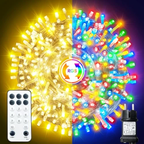 Beperkte aanbieding: ARKOCHIC 30M buitenverlichting, 300 LED kerstboomlampjes, warm wit en kleurrijk, binnen en buiten, 11 standen, waterdichte kerstverlichting voor tuin, balkon, bruiloft, kerstdecoratie van 29.99 EUR naar 29.99 EUR (besparing 0%)
