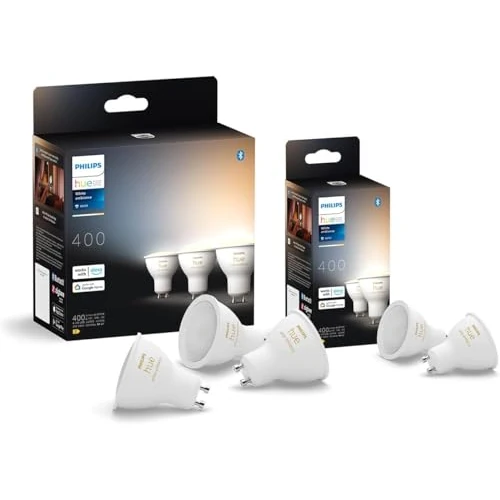 Offerta a tempo: Philips Hue White Ambiance, Faretto LED Smart GU10, Luce Bianca da calda a fredda, 400lm, Compatibile con Bluetooth, controllo vocale con Alexa, Apple Home e Google Assistant, pack da 5 - 11% da 89.93 € a 79.98 €