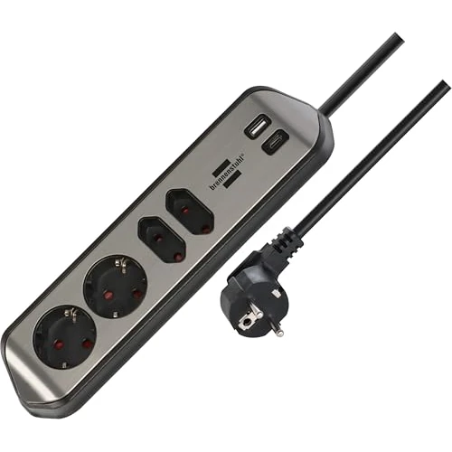 Offerta a tempo: Brennenstuhl Estilo - Presa angolare a 4 prese con USB A e USB C PD da 30 W (presa da tavolo per cucina e ufficio) - 22% da 47.08 € a 36.87 €