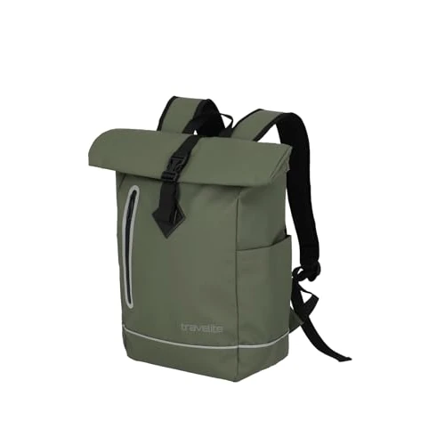 Offre limitée : Travelite Rolltop Basic Sac à dos imperméable pour vélo avec fermeture Rolltop et réflecteurs 48 cm, 19 l, olive, Rucksack 48 cm, Sac à dos imperméable avec fermeture enroulable de 29.95 € à 29.95 € (0.00% de remise)