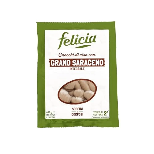 Offerta a tempo: Felicia, Gnocchi di Riso con Grano Saraceno Integrale, Senza Glutine, Gusto Rustico, Confezione da 2x200g - 24% da 3.19 € a 2.44 €