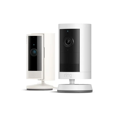 Nuova Ring videocamera esterna Plus a batteria (Outdoor Camera Plus) + Ring videocamera interna (Indoor Camera 2ª gen.) | Ring Home: 30 gg. prova gratuita