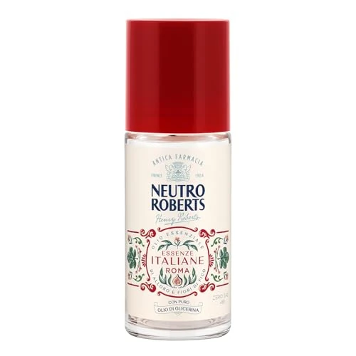 Offerta a tempo: Neutro Roberts, Deodorante Roll-on Roma Senza Sali di Alluminio, Zero Macchie, con Olio Essenziale di Alloro e Fiori di fico, Con Puro Olio di Glicerina, Deodorante Donna e Uomo, 50 ml, 48h - 35% da 4.60 € a 2.99 €
