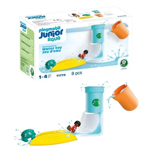PLAYMOBIL | JUNIOR Aqua | Wasserfalltank mit Rutsche | Wasserspielzeug ab 1 Jahr | Geschenk für Kleinkinder | Nachhaltiges Badespielzeug mit Rutsche und Wasserfall | 71775