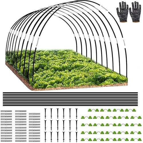 HuaMuDM Cerchi Giardino per Serra, Tunnel per Piante, Tunnel per Aiuole Rialzate, Tunnel Giardino per Cortili. Archi Tunnel, Supporto Tunnel Giardino, Archi per Tunnel Orto, Cerchi Serre