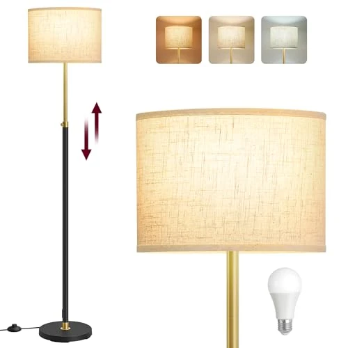 Tijdelijke aanbieding: VASAGLE Staande lamp, Verstelbare hoogte 140-170 cm, Stoffen kap van 45.99 € naar 41.99 € (9% korting)