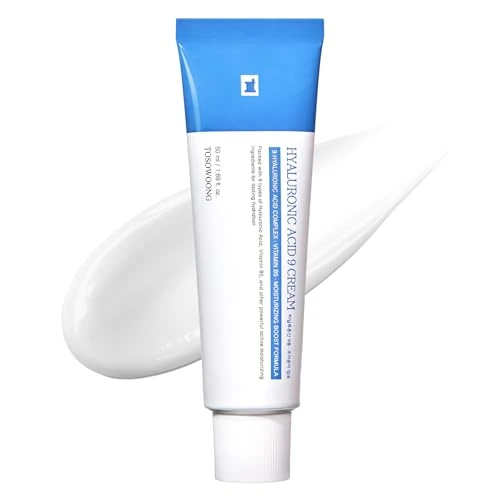 Tijdelijke aanbieding: TOSOWOONG Hyaluronic Acid 9 Crème – Vitamine B5, collageen, niacinamide en Centella Asiatica-extract, langdurige hydratatie, dagelijkse gezichtscrème, Koreaanse huidverzorging, 50 ml / 1,69 fl. oz. van 33.92 € naar 33.92 € (0.00% ko