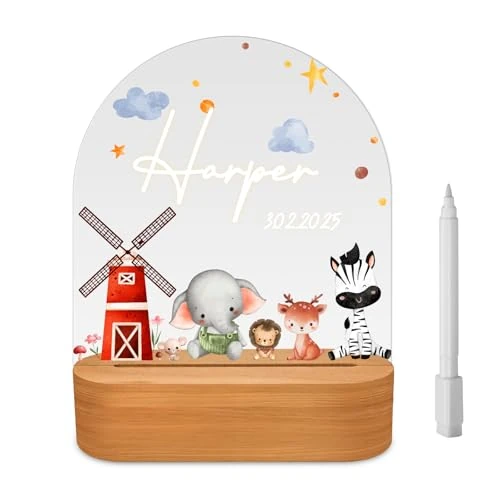 Offerta a tempo: CENOVE Lampada Personalizzata Con DIY Nome, Lampada Notturna Bambino Bambina Neonato, Luce Notturna Personalizzata Bambini,Regalo Battesimo Bimbo Bimba,Regalo Nascita Bimbo Bimba - 23% da 21.99 € a 16.99 €