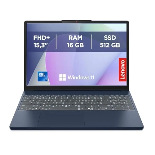 Lenovo IdeaPad Slim 3 Notebook 15,3 Zoll WUXGA (1920 x 1200), Intel Core 7 240H, 16 GB RAM, 512 GB SSD, Windows 11 Home, WiFi 6 – Cosmic Blue