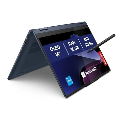 Lenovo IdeaPad 5 (2-in-1) Notebook – OLED Touch 14 Zoll WUXGA (1920 x 1200), Intel Core i5-13420H, 16 GB RAM, 512 GB SSD, Intel UHD Graphics, WiFi 6, Windows 11H, Digital Pen 2 inklusive – Cosmic Blue