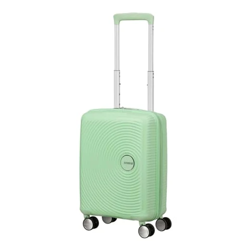 Limited offer: American Tourister Soundbox Mini - Kids Suitcase 47 x 32 x 21 cm, 22 L - Hard Shell Hand Luggage Trolley, Suitable for Most Airlines incl. EasyJet - Lightweight with 4 Wheels, Pastel Green from 89.00 EUR to 76.54 EUR (save 14%)