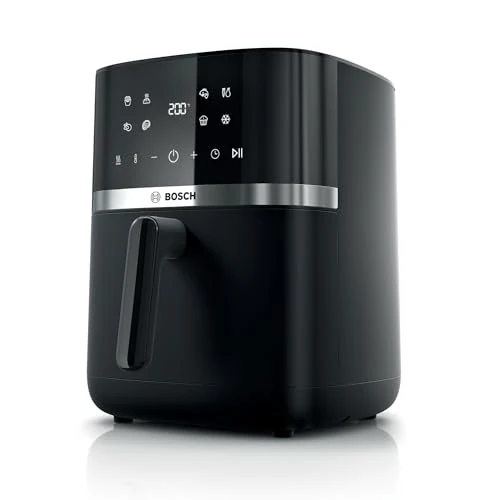Offerta a tempo: Bosch Serie 4 Friggitrice ad Aria MAF462B0, Air Fryer 6,1 L, 7 Programmi, Doppia Resistenza, Funzioni Defrost e Mantenimento in Caldo, Touchscreen, Cottura fino al 60%* Più Veloce, Nero - 19% da 99.00 € a 79.99 €
