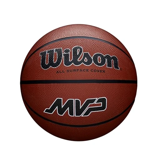 Offerta a tempo: Wilson Pallone da Basket MVP, In Gomma Resistente per Tutte le Superfici, Presa e Controllo Migliorati, Colore Marrone, Taglia 6 - 53% da 16.95 € a 8.00 €