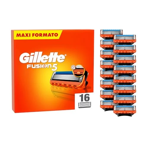 Begrenztes Angebot: Gillette Gillette Fusion 5 Rasierklingen, 16 Ersatzklingen für Fusion5 Rasierer, 5 Klingen, gleitende Rasur, Schmierstreifen, bis zu 1 Monat Rasur pro Klinge von 39.39 EUR auf 37.42 EUR (Rabatt 5%)