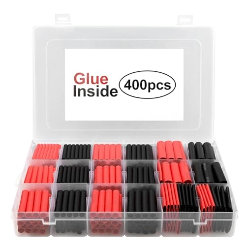 Offerta a tempo: Romon 400 Pezzi Guaina Termorestringente Nera, Termorestringente per Cavi Elettrici, Guaina Termorestringente Tubi, Kit Tubo Termorestringente, Rapporto di Restringimento 3: 1, 7 Taglia - 39% da 22.32 € a 13.71 €