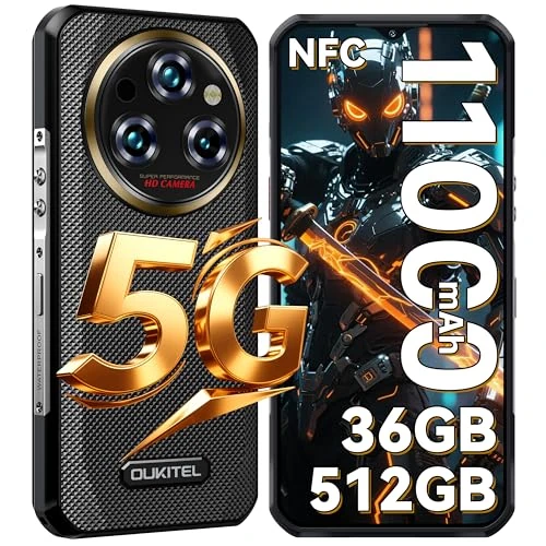 Offre limitee: OUKITEL WP35 Pro Telephone Incassable 2025-36+512GO,Android 14 Smartphone Incassable IP68,6,6 Pouces FHD+,11000mAh, Telephone Portable Incassable 5G,64MP Caméra Primaire,GPS/NFC/2Ans Garantie,Or de 249.99 EUR a 249.99 EUR (economie 0%)