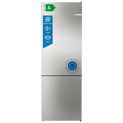 Bosch KGN492IAF Series 4 Refrigerator NoFrost VitaFresh XXL Extra Large Space for Your Fresh Foods, PerfectFit, LED Light, Steel, 203 x 70 cm