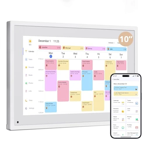 Offre limitee: Dragon Touch Calendrier numérique de 10,1" - Tableau de tâches ménagères - Écran tactile interactif avec mémoire de 32 Go - Planificateur familial intelligent - Calendrier de bureau pour le bureau de 169.99 EUR a 169.99 EUR (economie 0%)