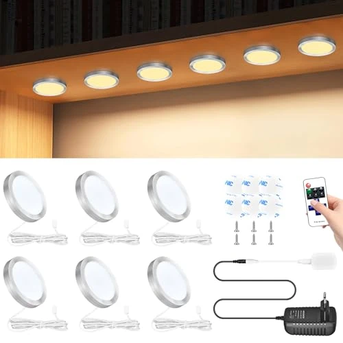 Offre limitee: MAMIELIZ 6 pièces lumière armoire LED lumières pour armoire 10 niveaux luminosité lumières de nuit LED avec fiche télécommande et autocollants pour armoire escaliers cuisine couloir vitrines de 5.99 EUR a 5.99 EUR (economie 0%)