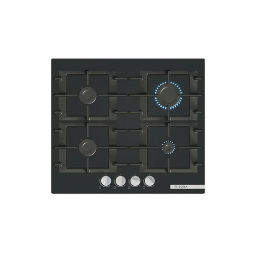Limited-time offer: Bosch, Series 4, PNP6B6K40, 60cm Gas Hob with 4 burners, Front control, 4 Dishwasher suitable cast iron pan supports, new standard sword dials, Tempered Glass from 349.00 £ to 339.00 £ (save 3%)