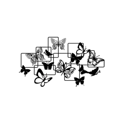 Offre limitée : Hanah Home Élégant accessoire mural décoratif en métal, noir, 50 x 29 cm, 100% métal (1,5 mm d'épaisseur), montage mural facile, parfait pour la décoration d'intérieur moderne de 45.78 € à 45.78 € (0.00% de remise)